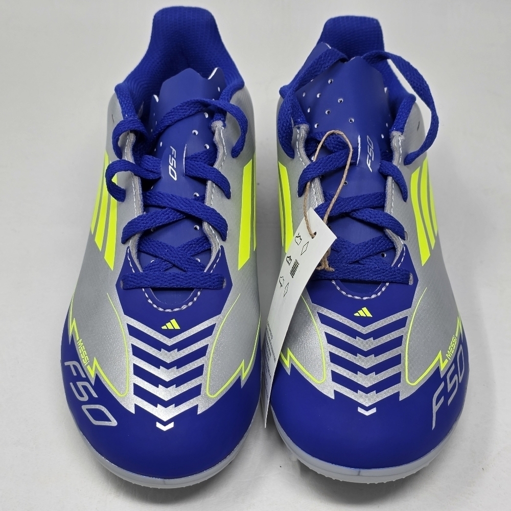 Adidas F50 Club FG/MG J Messi Soccer Cleats Silver Blue IH0926 Youth Size 3 New - Picture 7 of 12